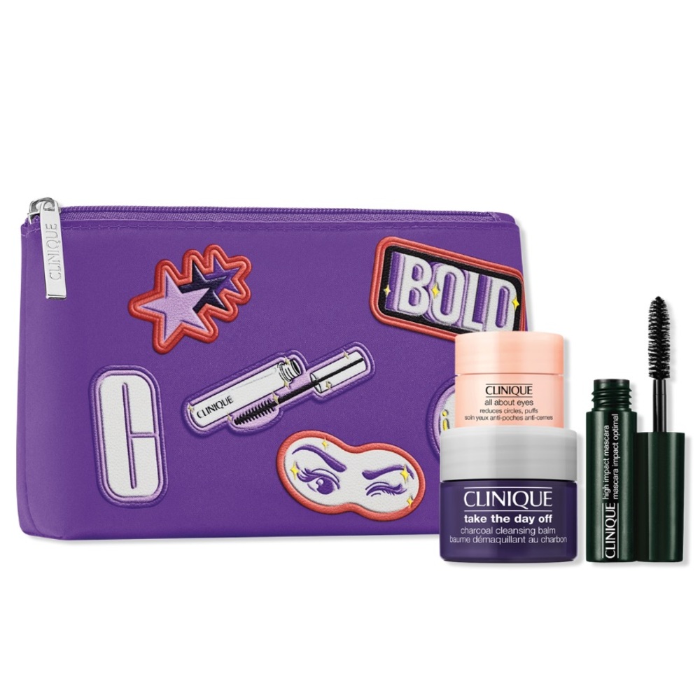 Clinique Makeup and Skincare Set with Purple Bag